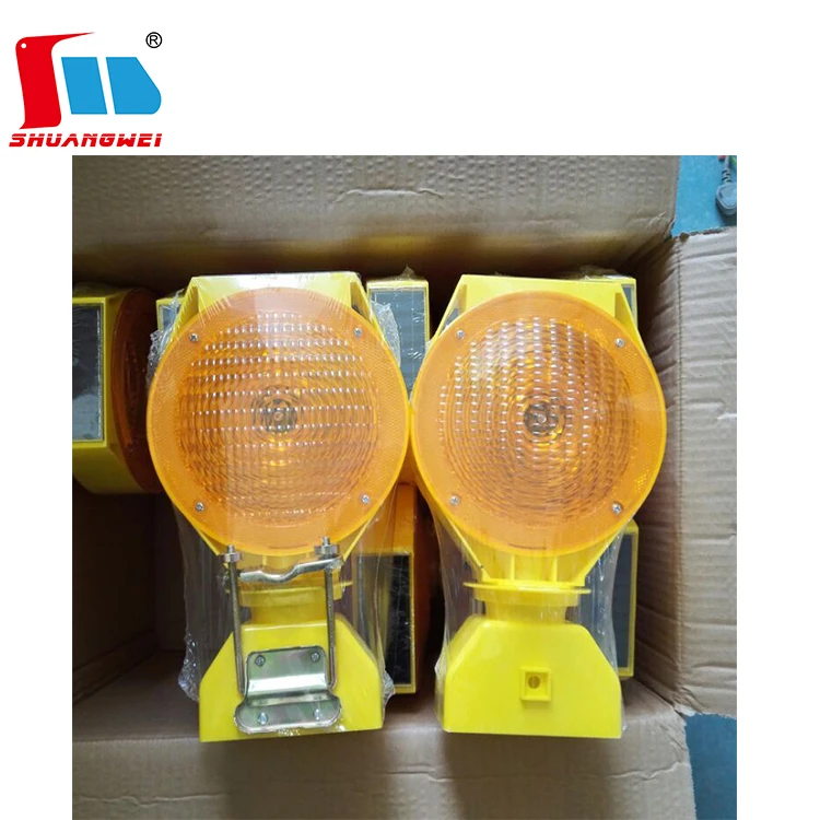 Solar Led Light Road Block Traffic Cone Blinker Yellow Flash Traffic Warning Light