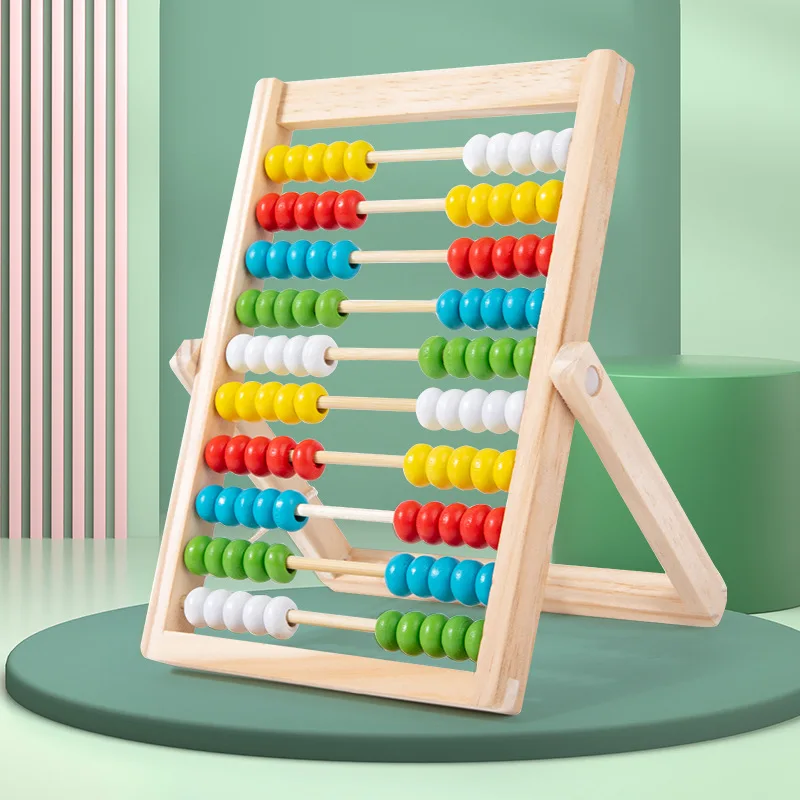 Syh1173 customized Color Montessori wooden abacus board Preschool Math counting Learning educational Toys for Kids Children