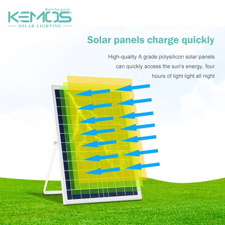 KEMOS Best Quality Ip66 Waterproof Outdoor Square Lighting SMD 30w 60w 100w 200w 300w LED Solar Flood Lamp