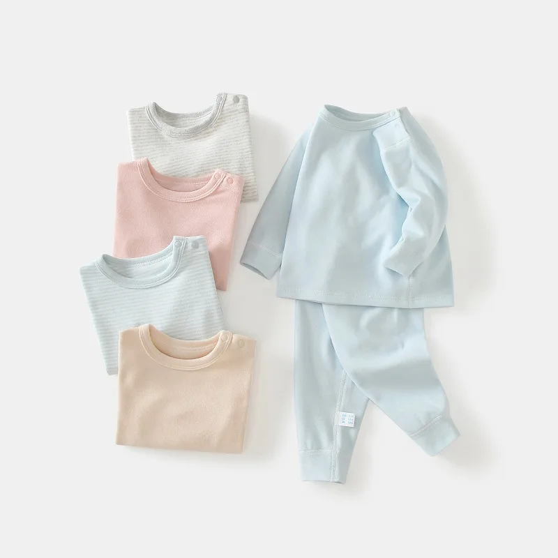 Baby Boys Girls Long Sleeve Autumn Clothes and Pants 2 PCS Pajamas Sets Baby 100% Cotton Comfortable Home Suit Set