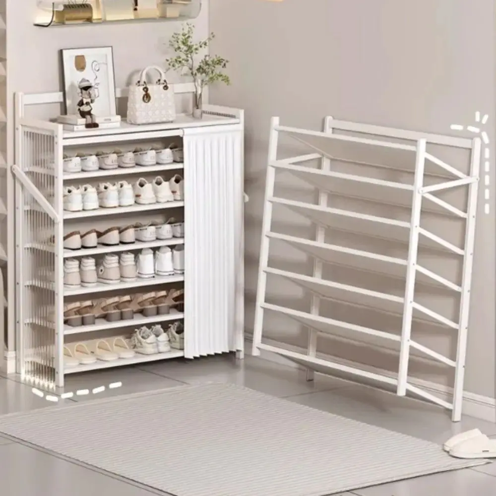 Indoor Dust Proof Foldable Shoe Cabinet Multi Layer Large Capacity Folding Stand Storage Shelf Shoe Racks