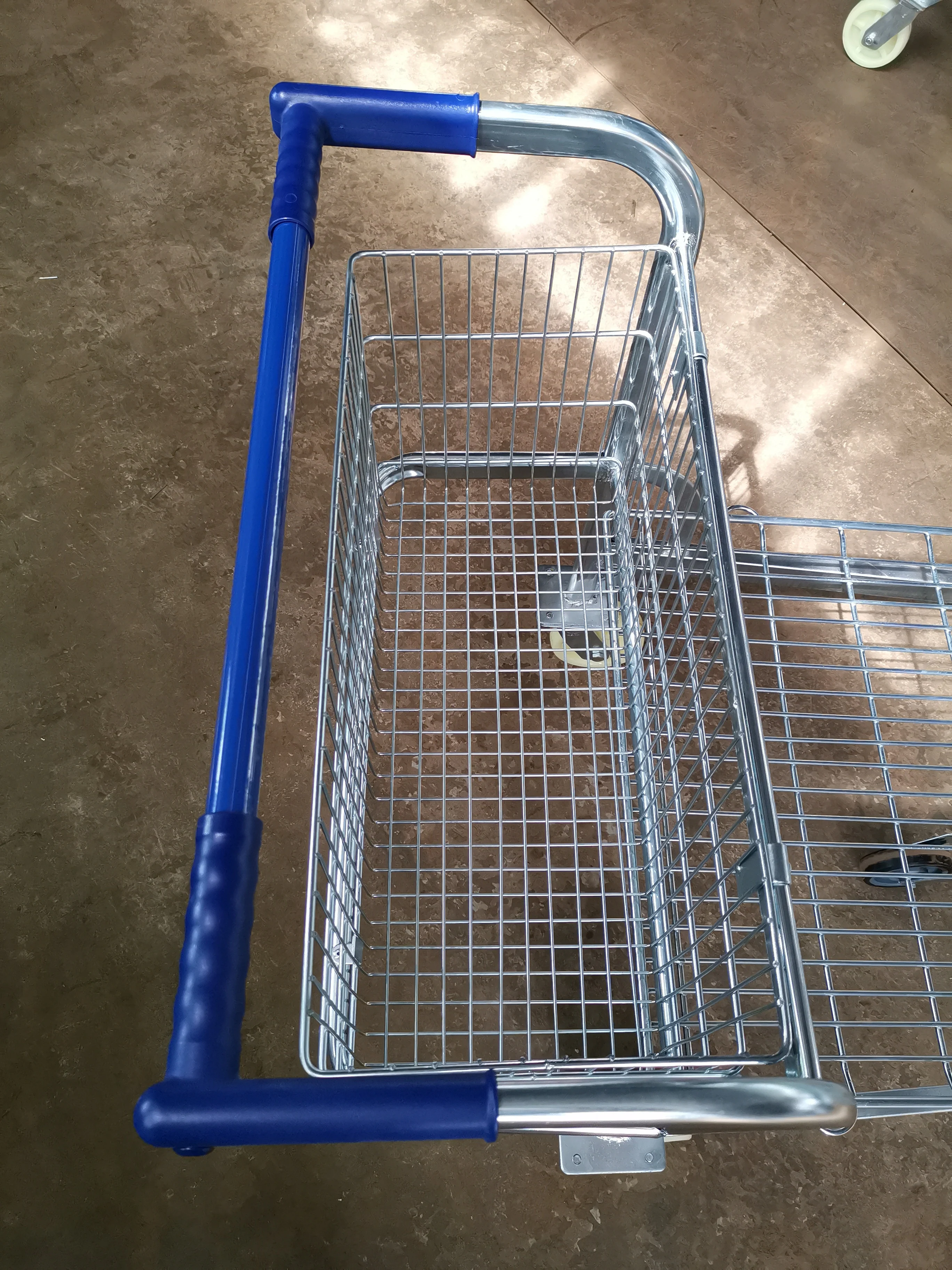 Heavy-Duty Zinc-Coated Steel Flat Trolley Cart with Wheels Portable Hand-Pull Logistic Dolly Cart Shopping Flat Platform Trolley