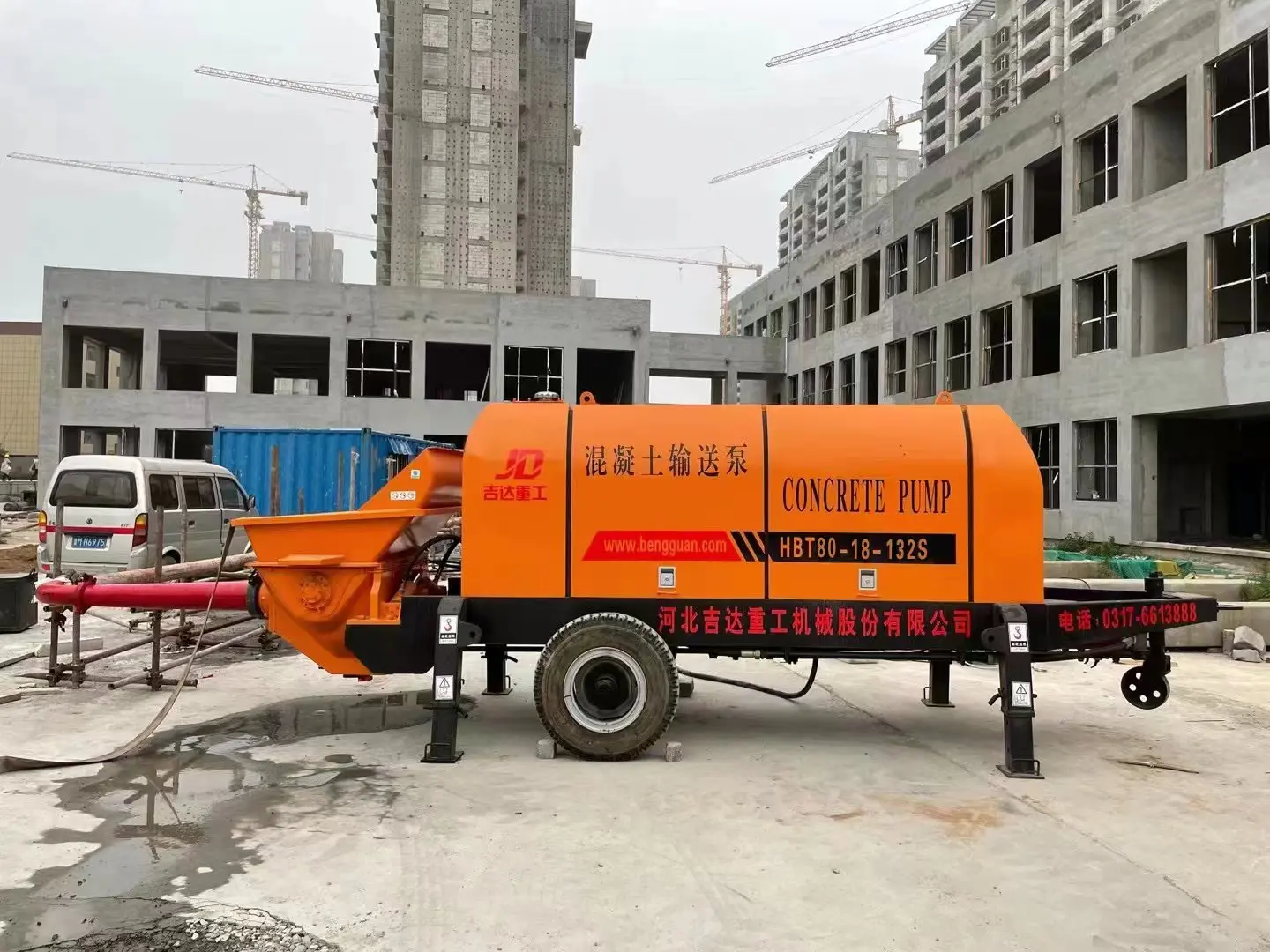 New High Quality Concrete Mixer and Pump Construction Concrete Machinery Pump Provided Small Concrete Pump for Sale 1 Set 6m 10M