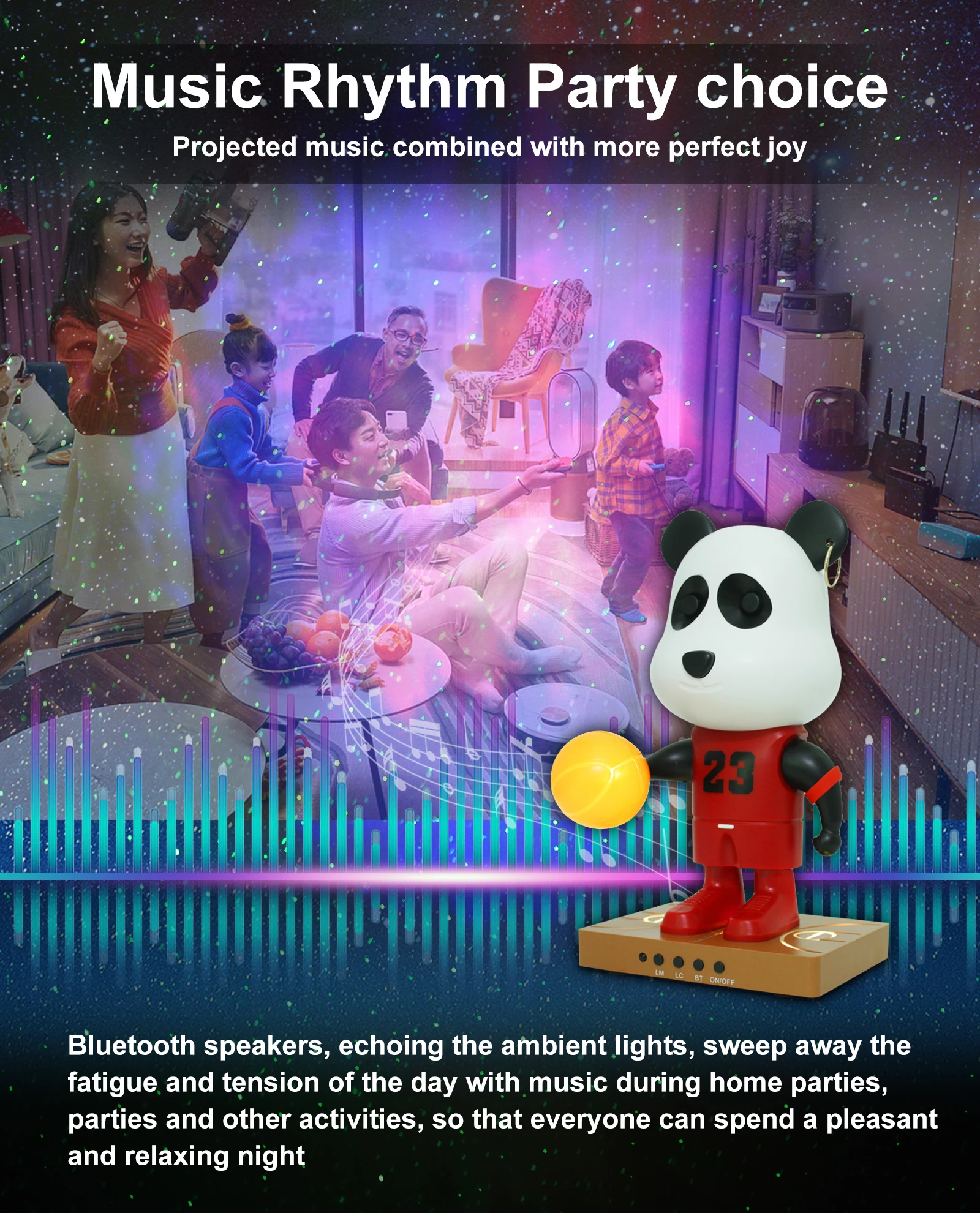 2023 Polar Newest Creative Romantic Space Bluetooth Music Starry Sky Projection Lamp  Decoration night light 3d