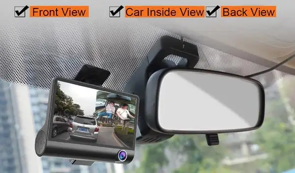 High Quality Smart 4 Inch HD Screen Display 1080P Car Black Box Dash Cam Night Vision Driving Recorder 3 In 1 Car DVR Camera