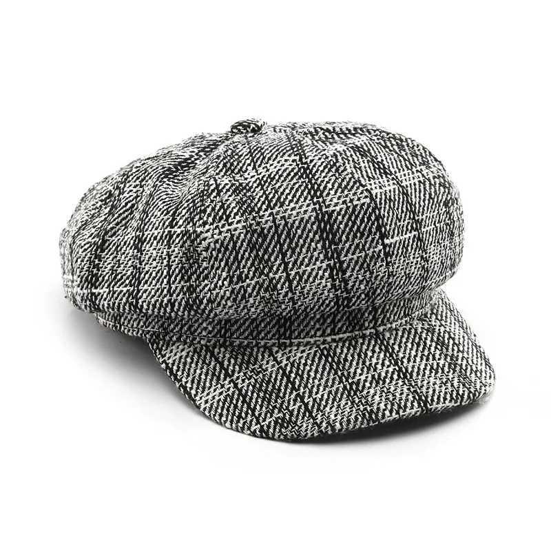 Fashion England style plaid women beret hats Newsboy cap