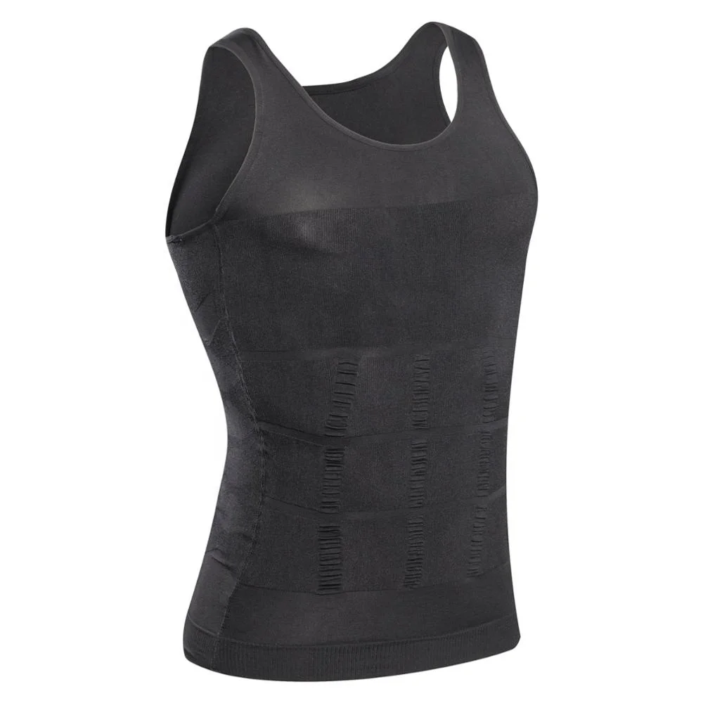  W006 прошитая Классическая утягивающая мужская майка 70D с панелями для коррекции фигуры