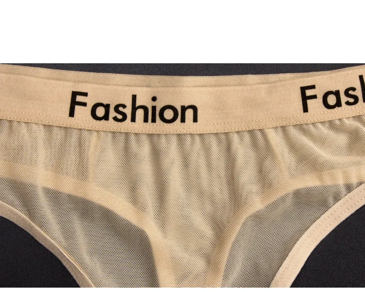 Custom Logo Sexy Transparent Underwear Letter Fashion Sporty Style Women Cotton Briefs See Through Soft Panties Girls Thong