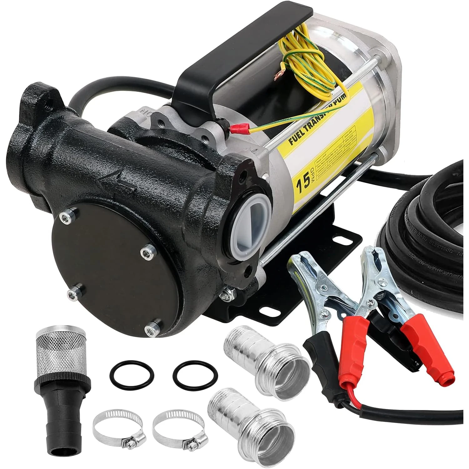 DC 12V 15GPM Cast Iron Explosion-proof Electric Oil Pump Fuel transfer pump with Built-in Bypass For Gasoline Diesel Kerosene oi