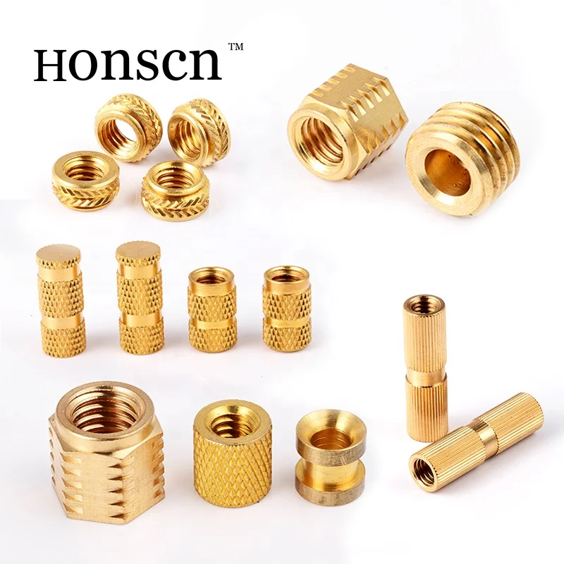 Wholesales M2.5 M3 M4 M5 M6 M8 Knurl Brass Insert Nut For Injection