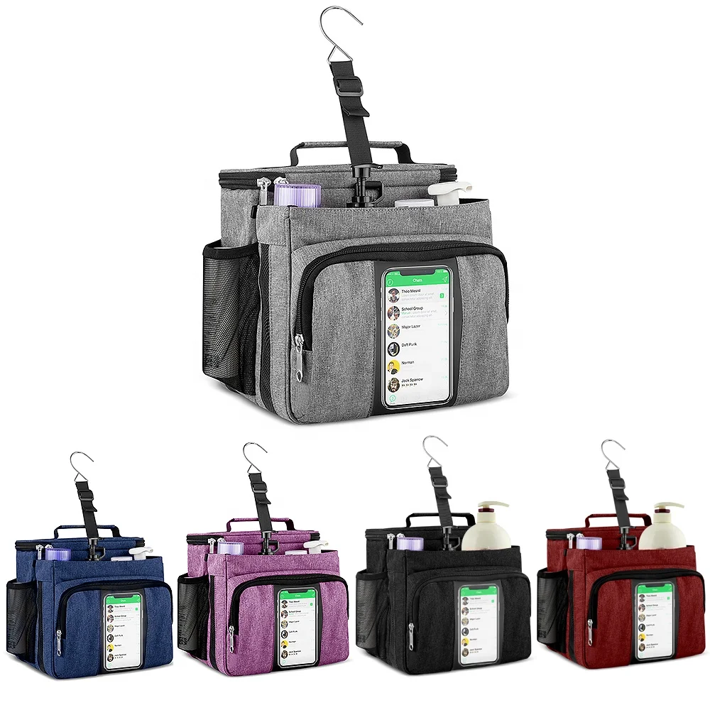 Portable for College Dorm Gym RV Separate Compartment Hanging Toiletry Bath Bag for Student Men Women Shower Caddy Tote Bag