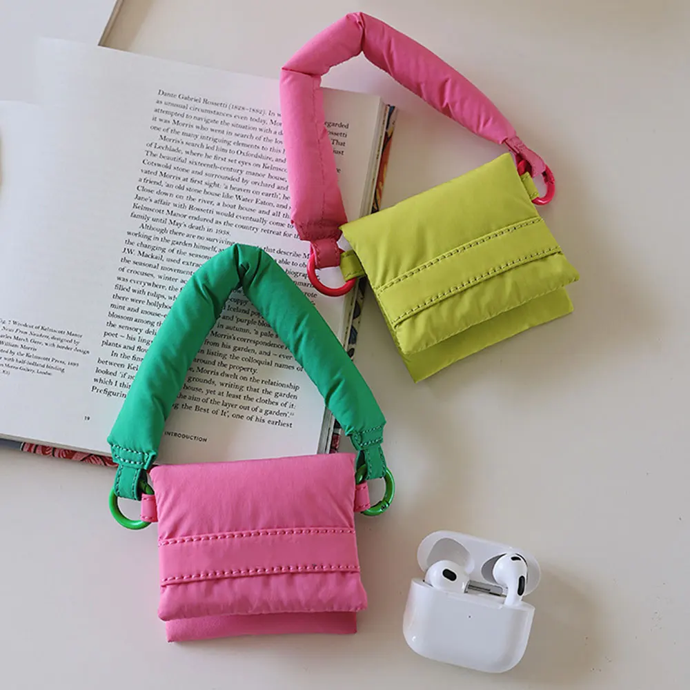 2023 Korean Edition New Mini Fabric Handheld Small Bag  Cute Mouth Red Packet Data Cable Earphone Storage protection pouch Bag