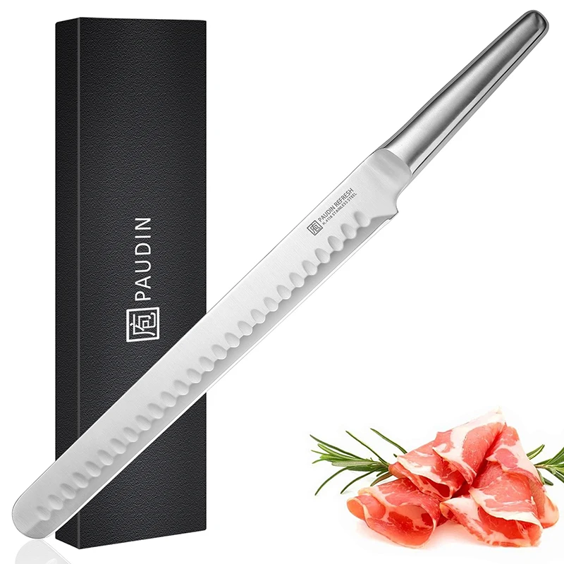12' Fillet Knife Ultra Sharp 5Cr15MOV Steel With Hollow Handle Slicing Ham Knife Kitchen Knife