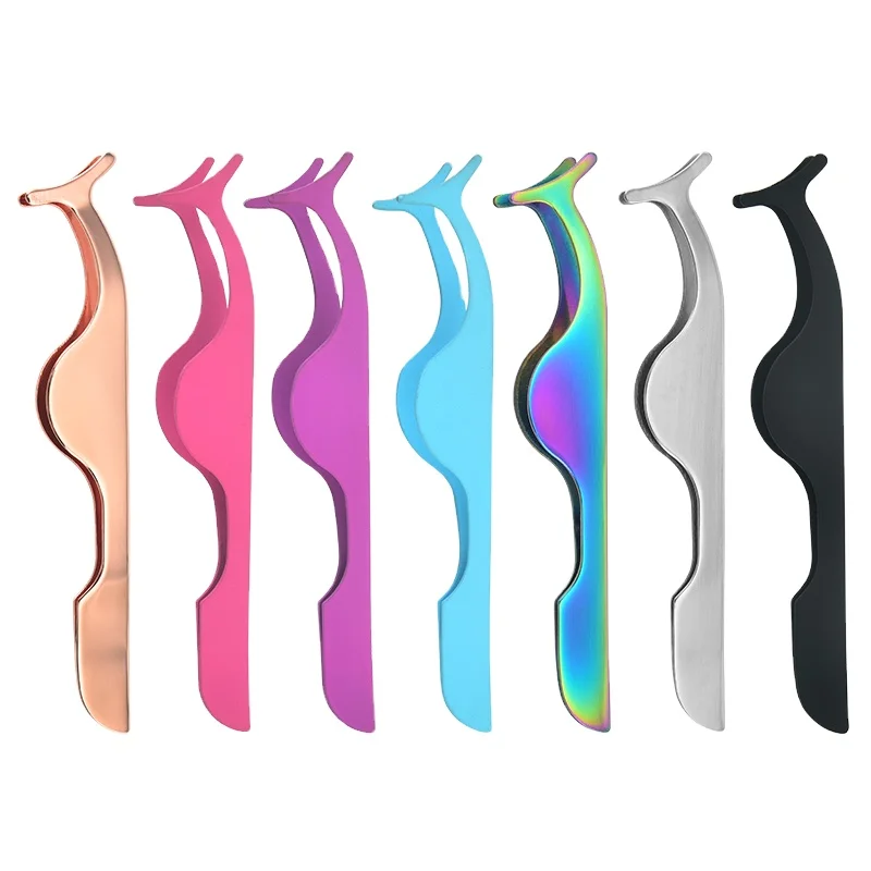 Professional Volume Eyelash Applicator Personalized Gold Rose Gold Stainless Steel Rounded Eyebrows Makeup Beauty Private Label