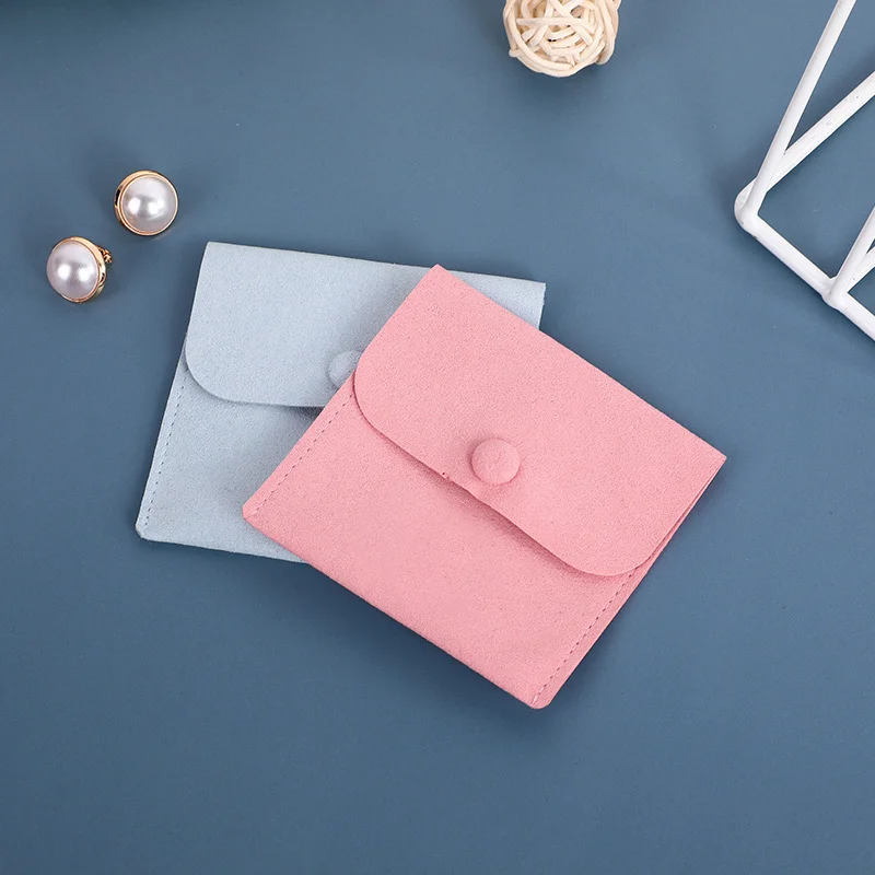 Factory Price Custom Logo Small Jewellery Ring Bracelet Necklace Pouch Packaging Bag Microfiber Jewelry Pouches With Strap