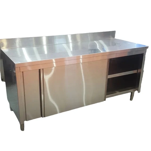 Commercial Lab Storage Cabinet Workbench Kitchen Equipment worktable Multi-functional Stainless Steel Cabinets with slide doors