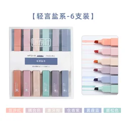 fluorescent 6-color color pen eye protection soft brush set large-capacity marker pen