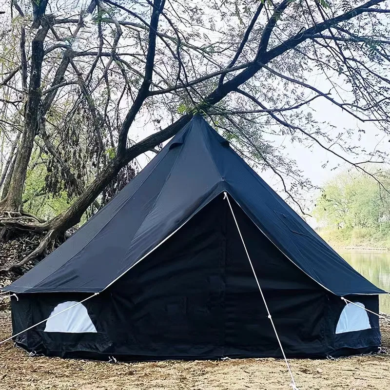 Black Teepee Bell Tent For Outdoor Camping Pyramid Meditation Party Tent