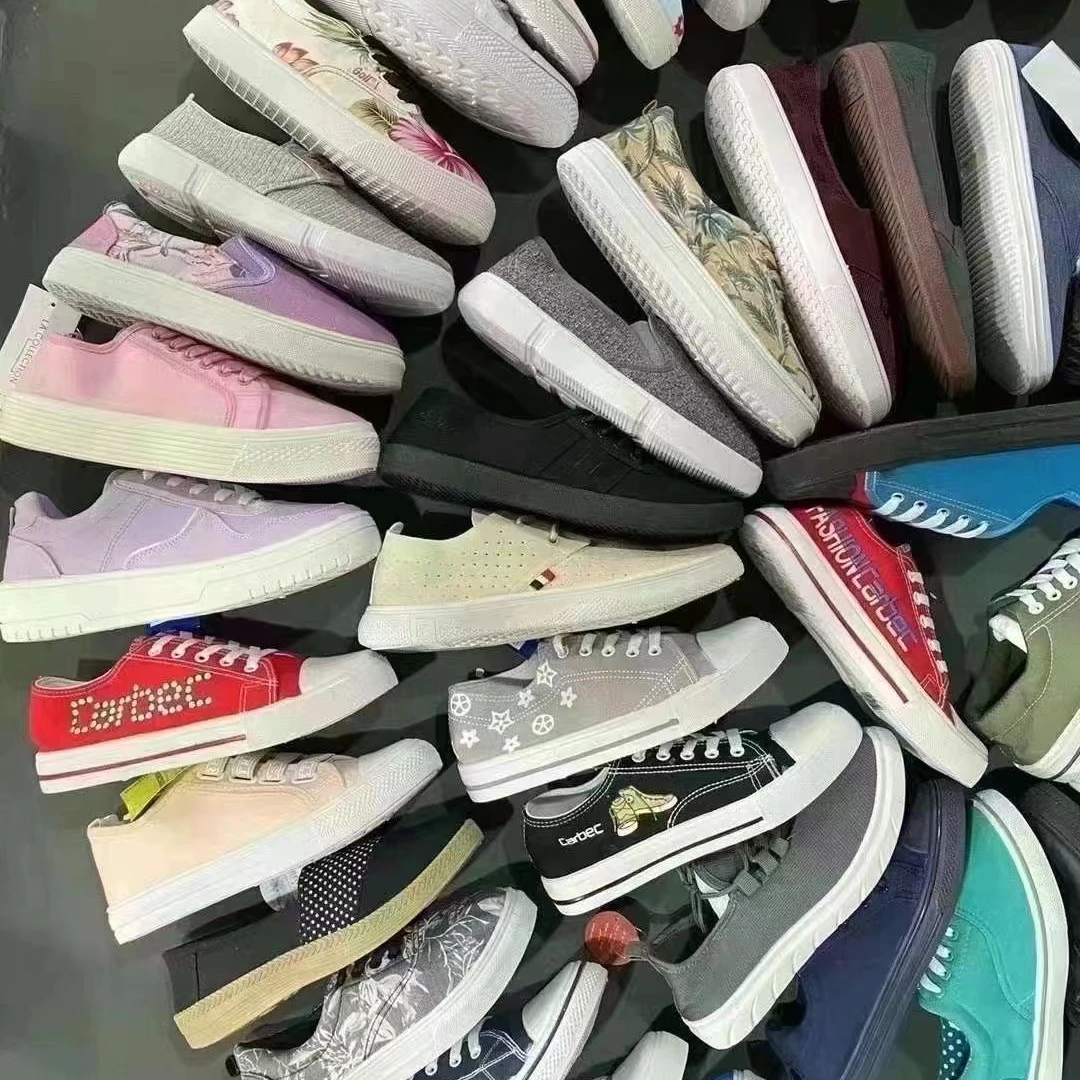 Mix style Stock Cheap Lady injection Canvas Casual Shoes Stock Wholesale Fashionable Canvas Lady Shoes wholesale