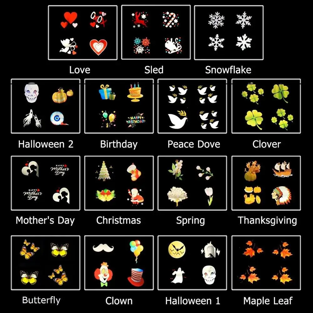 Christmas Lights Projector, 15 Patterns Outdoor LED Rotating Snowflake Projection Light Show Spotlight