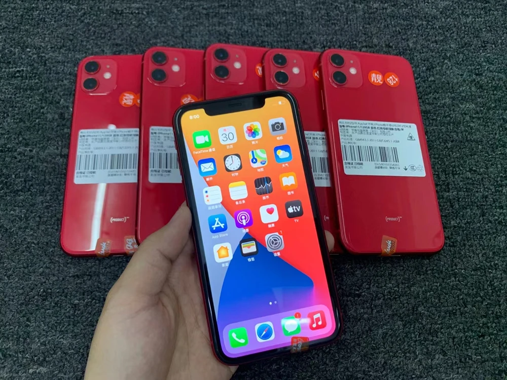 Wholesale used phone for iphone 11 64GB 128GB 256GB original and used Green Purple White Yellow Black Red