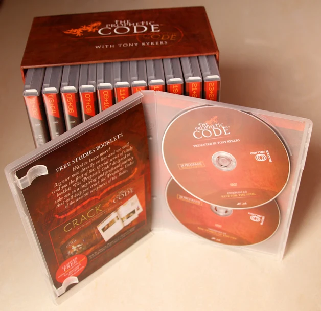 12x double clear dvd case total 24pcs DVD with try cards in triangle display box as retail marketing gift packaging