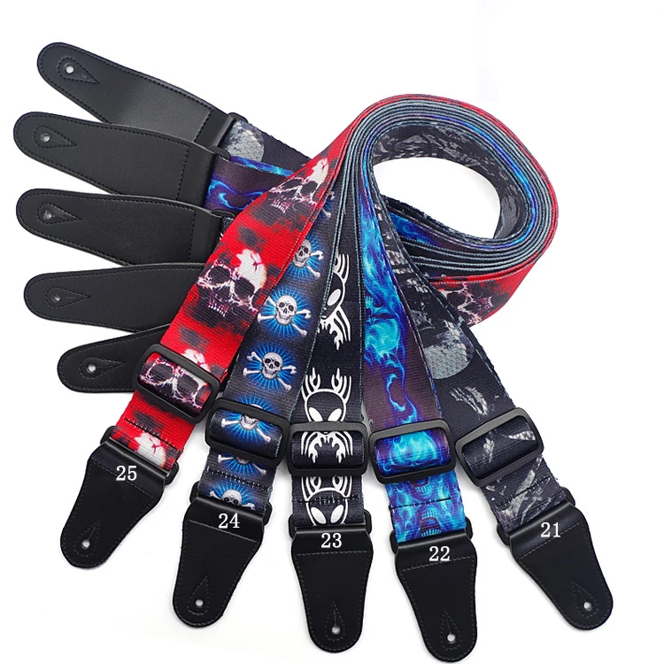 Manufacturer Custom Polyester Print Sublimation Crossbody Bass Guitar Straps Custom Guitar Belt Guitar Strap