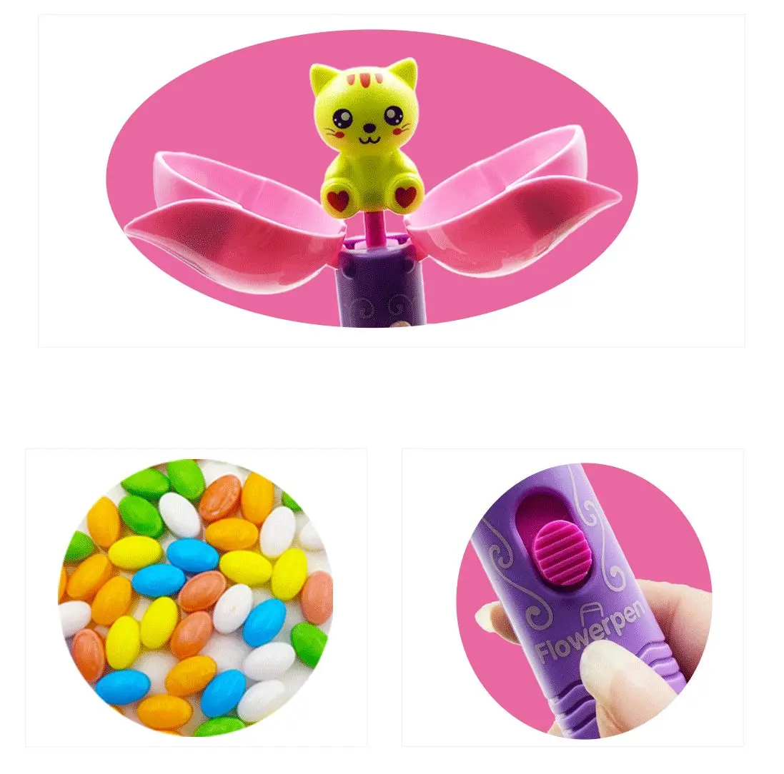 High Quality Flower Shape Candy Toy Classic Cartoon Bear Flower Funny Kids Candy Toy for Children