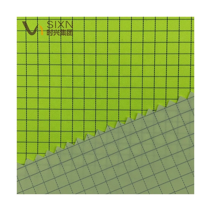 75D Polyester Conductive Rip-stop Fire Proof  Anti Static Fabric For Work Wear Clothes