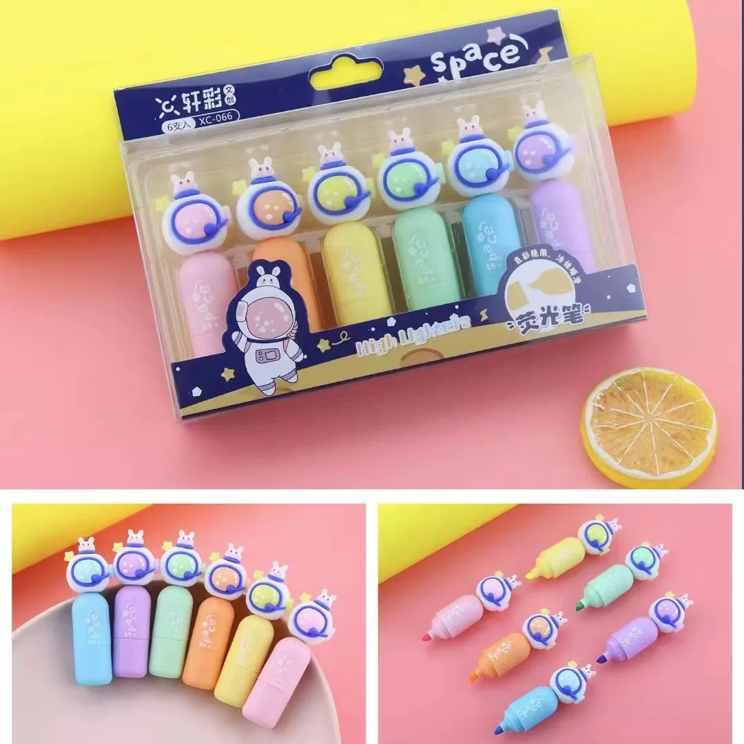 Creative Colorful Highlighter Pens Eco-Friendly Non-Toxic graffiti marker unicorn highlighter pen set for Students kids