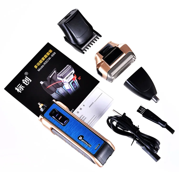 Electric Razor Shaver  Multi-Functional Wet  Dry Waterproof Travel Rotary Shaver Beard Trimmer and Nose Hair Trimmer for men