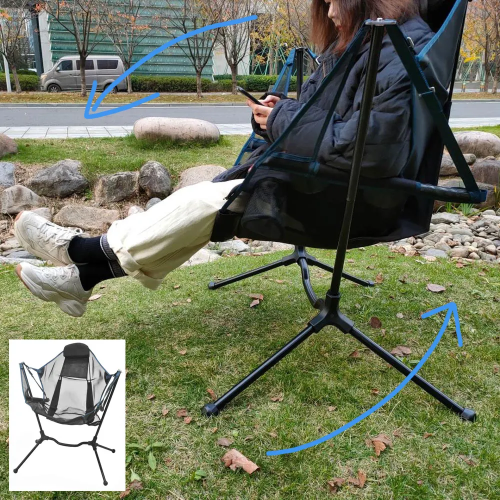 
2021 Hotsale Factory Price High Quality Outdoor Swinging Rocking Recliners Folding Camping Chair with Bag  (1600175353702)