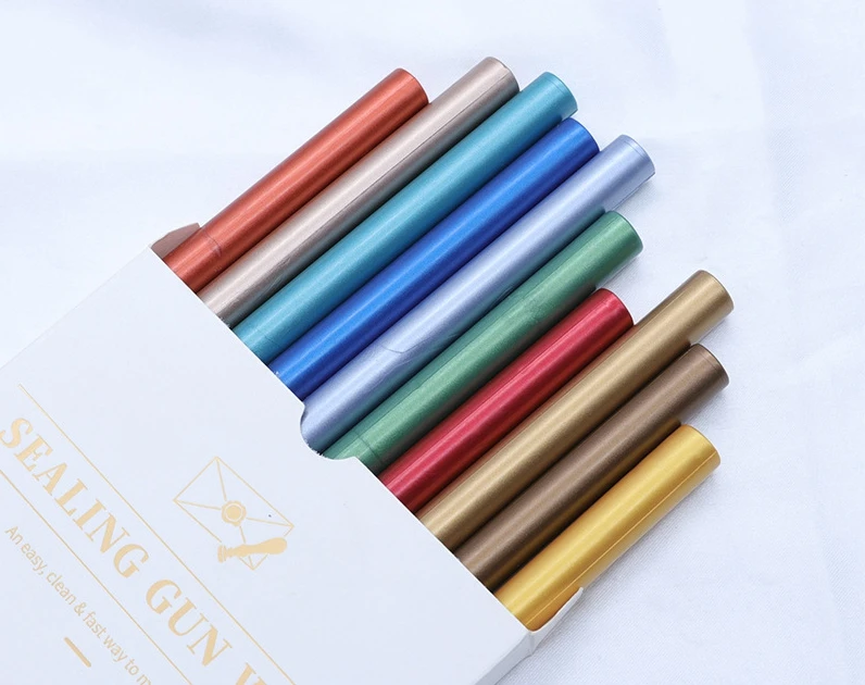 Self Adhesive Wax Seals Glue Gun Wax Stamp Pack of 10 Sticks Box DIY Wedding Invites Cute Stamping