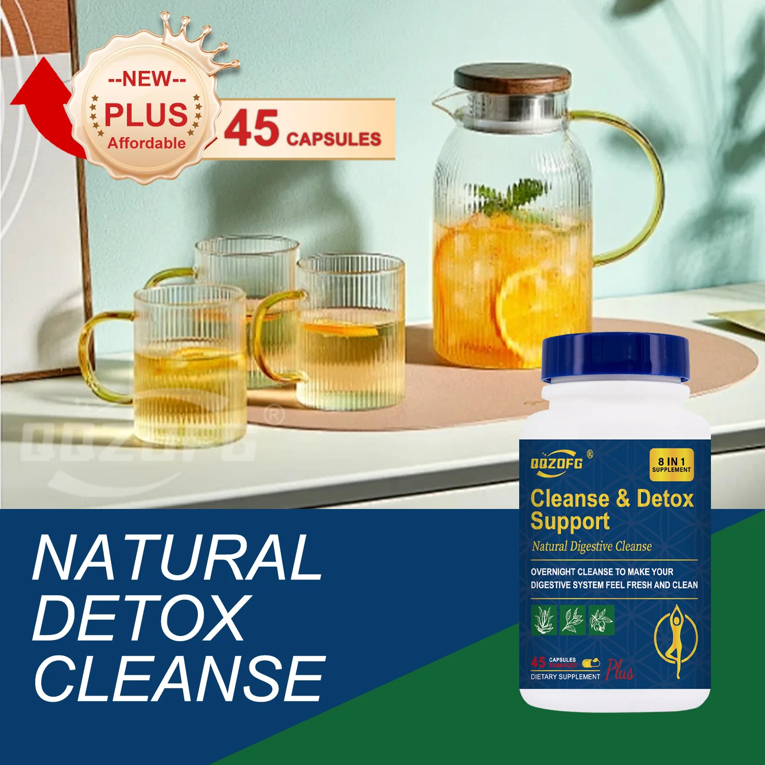 Natural Digestive Cleanse capsule Gentle Herbal Detox & Clean Supports Digestive health
