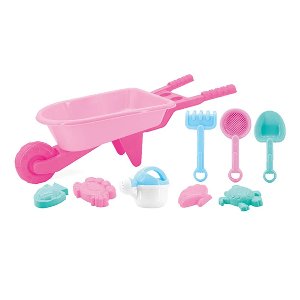 New Pink Forklift 8PCS Trolley mold outdoor water summer beach education sand toys for kids