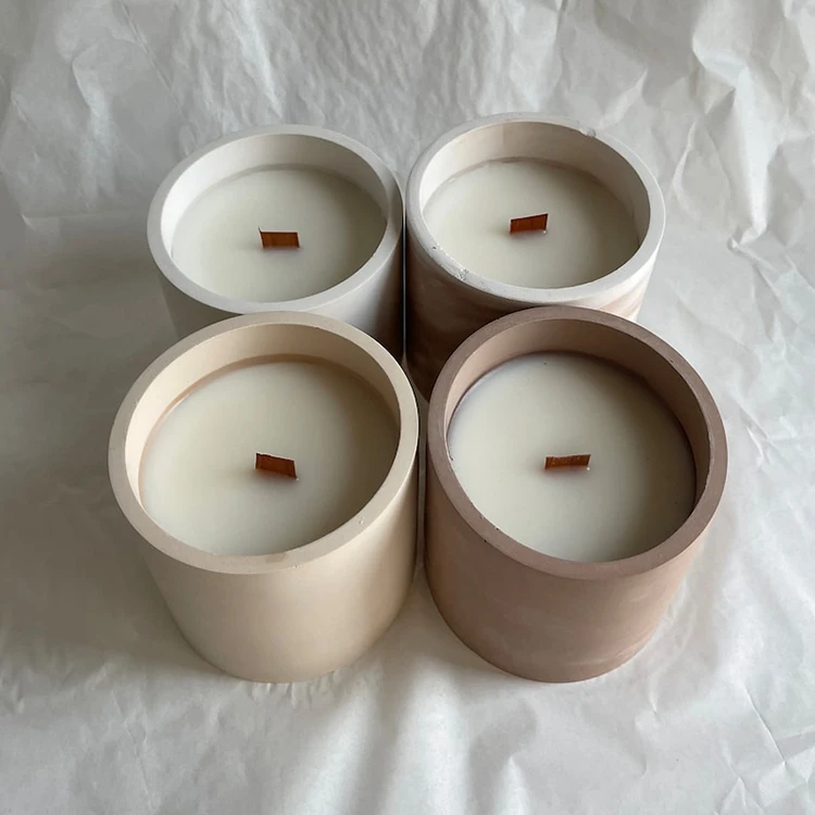 Lidded Candle Vessel Candle Jar Round Bottom Ceramic Traditional Ceramic Nordic 8oz Home Decoration OEM Easter Cylinder 300ml