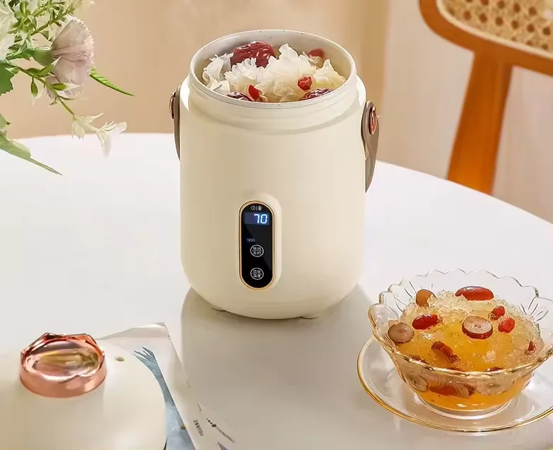 900ML Mini Portable Intelligent Small Electric Ceramic Stew Pot Rice Cookier Electric