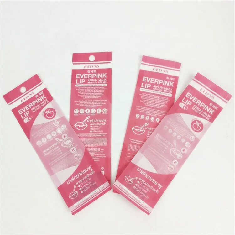 Custom Printed Design Plastic Bags Lip Stick Sleep Patch Bag Transparent Clear Window Heat Seal Bags