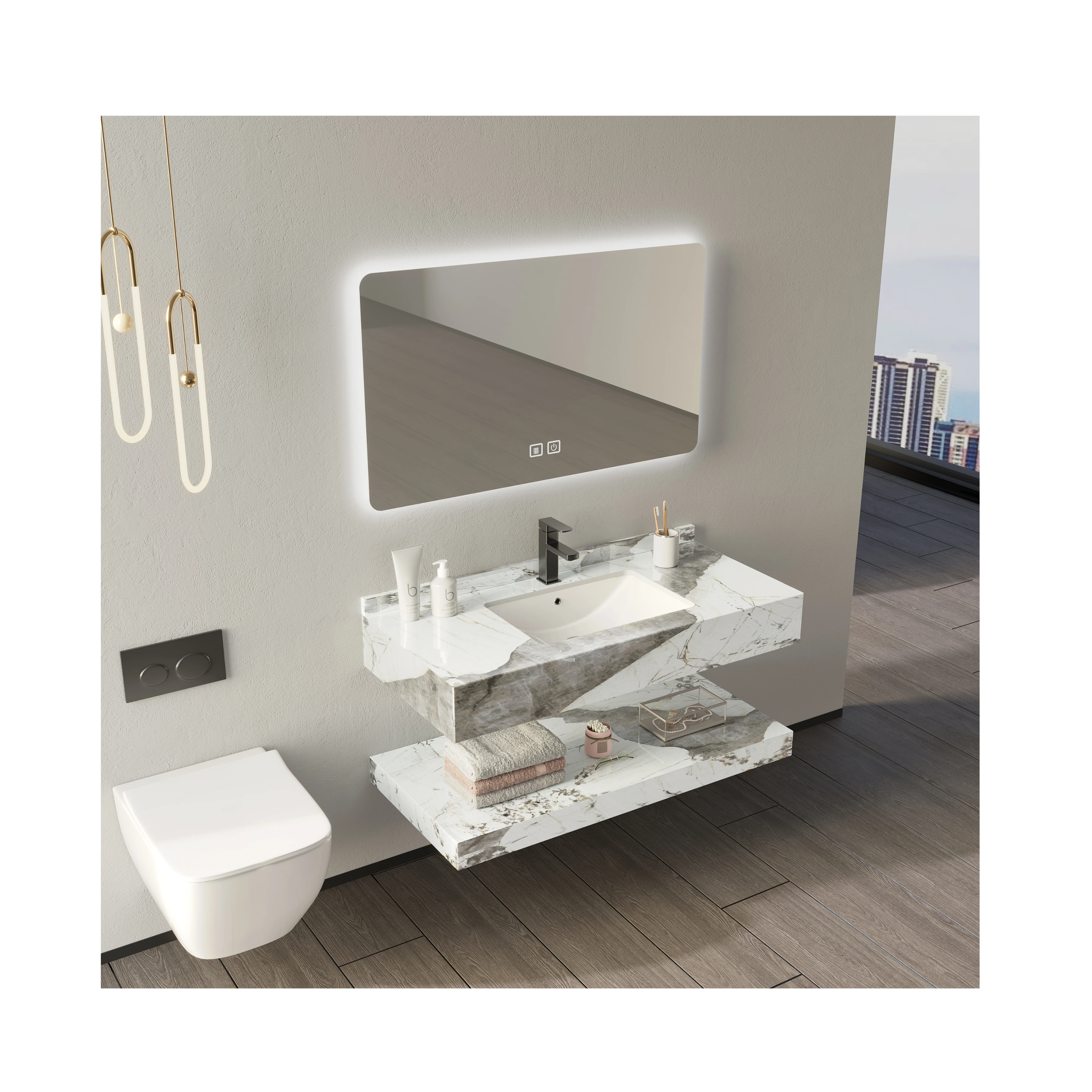 Retangular Under Counter Ceramic Undermount Wash Basin Bathroom Sinks For Vanity Sintered Stone Vanity Top With Undermount Sink