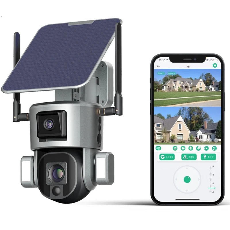 Сетевая камера 4G 10X 4X, оптический объектив, PTZ, беспроводная, Wi-Fi, двойной объектив, связь с солнечной батареей, система наблюдения за людьми