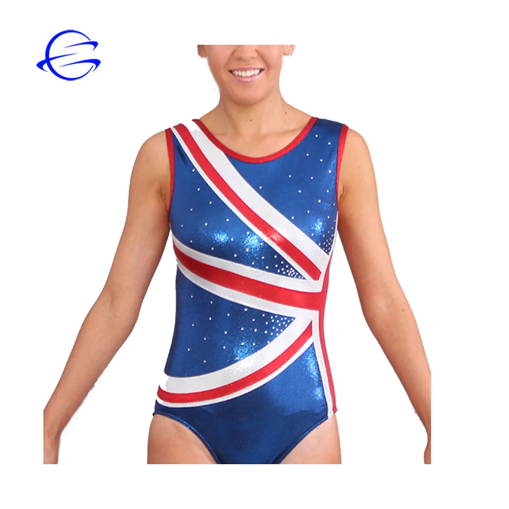Rhinestones Crystal Patchwork Performance Suit Long Sleeve Gymnastics Leotards Girls