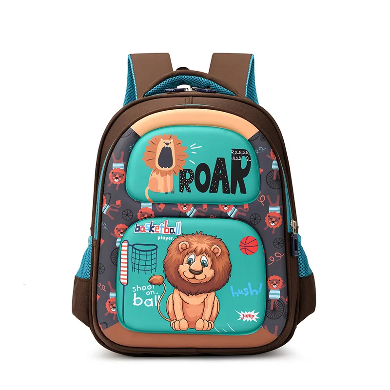 lion 1-4 grade cute cartoon 3-D hard shell    quality backpack children   schools bags for boys and girls