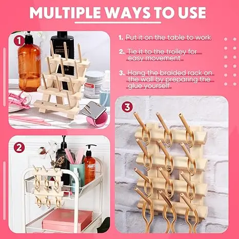 thread spool holder Mini Wooden Wire Rack Display Stand Hair Braiding & Blanket Ladders Rack 23/5000 braiding hair rack