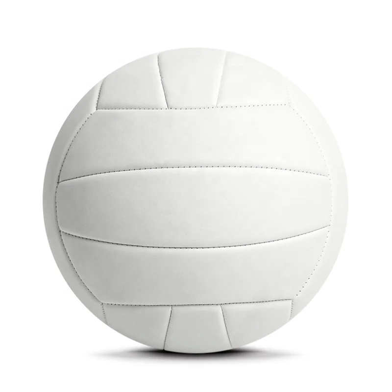 Blank All White Soft PVC Leather Volleyball Ball Plain Machine-sewn for Signatures