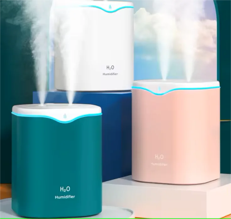 Top Selling Double Spray 2L Large Capacity Silent Ultrasonic USB H2o Portable Humidifier Suitable for Household