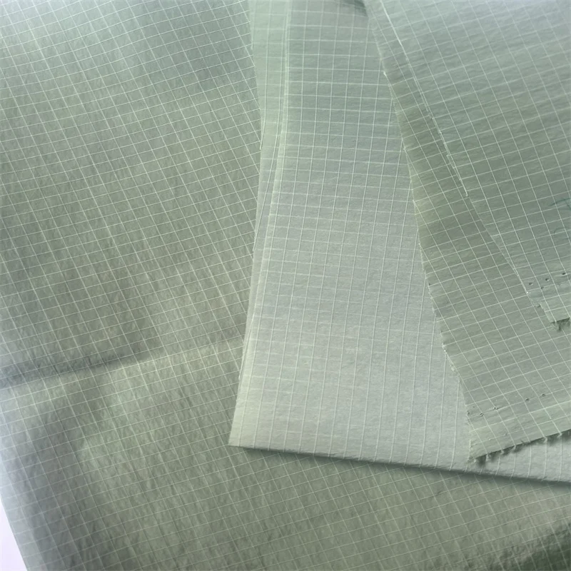 380T waterproof checks taffeta crepe plaids polyamide ripstop nylon fabrics