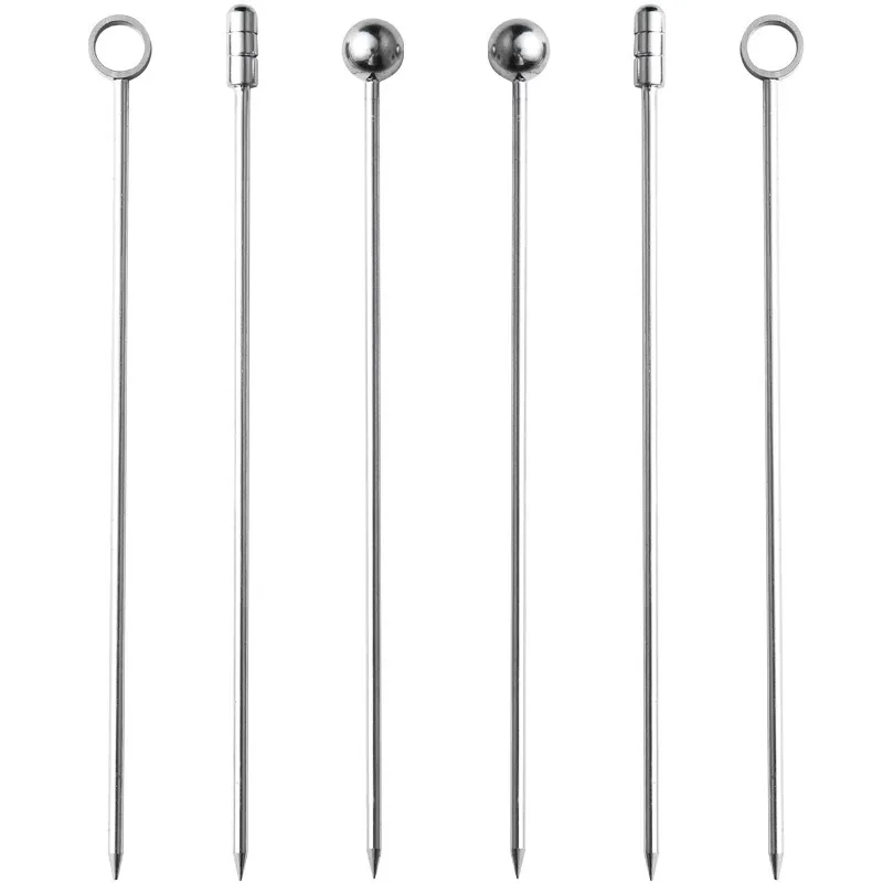 NEWELL Beverage Stirrers Toothpicks Drink Sticks Stainless Steel Picks Reusable For Food Fruit Cupcake Sandwich Olive Skewers