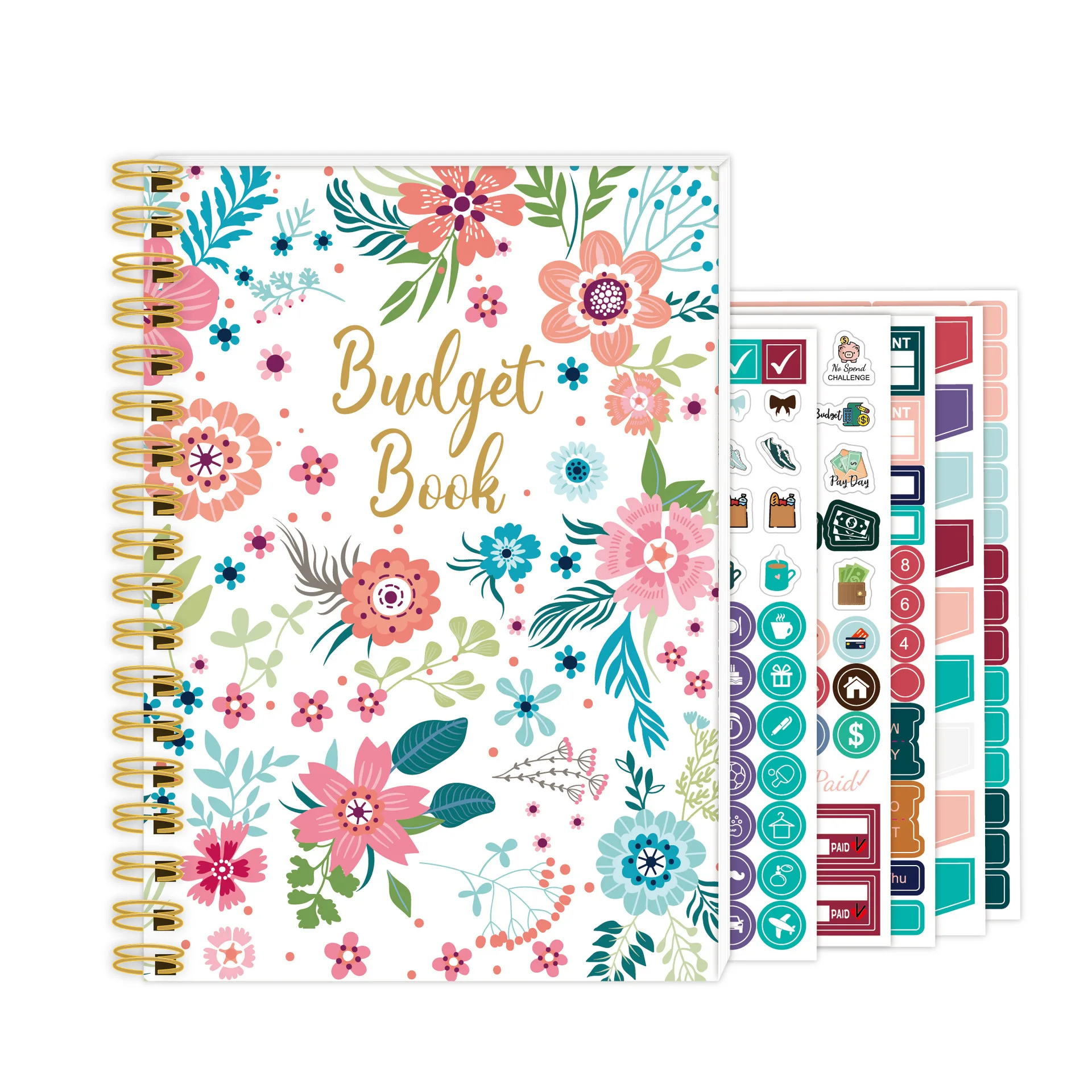 2024 Weekly/Monthly/Daily Theme Category Calendar Ledger Budget Planner set with sticker and pen spiral planner