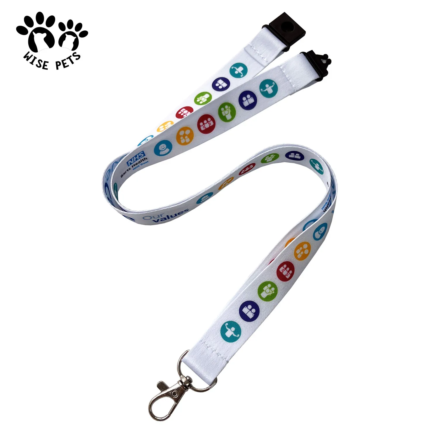 Cheap polyester lanyard Llavero sublimation printed neck strap safety cellphone pouch key ring wrist work lanyard for staff