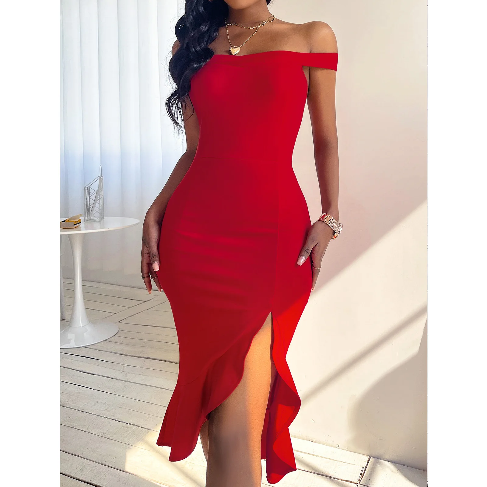 Wholesale 2022 Ladies Party Club Sexy Casual Dress Women Strapless Bodycon Elegant Bridesmaid Hollow Out Midi Short Dresses